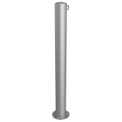 Stainless steel post |  89 mm | stationary, to be fixed by plugswith base plate  150 x 6 mm | without lock | with 1 eyelet